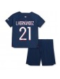 Paris Saint-Germain Lucas Hernandez #21 Domácí dres pro děti 2023-24 Krátký Rukáv (+ trenýrky)